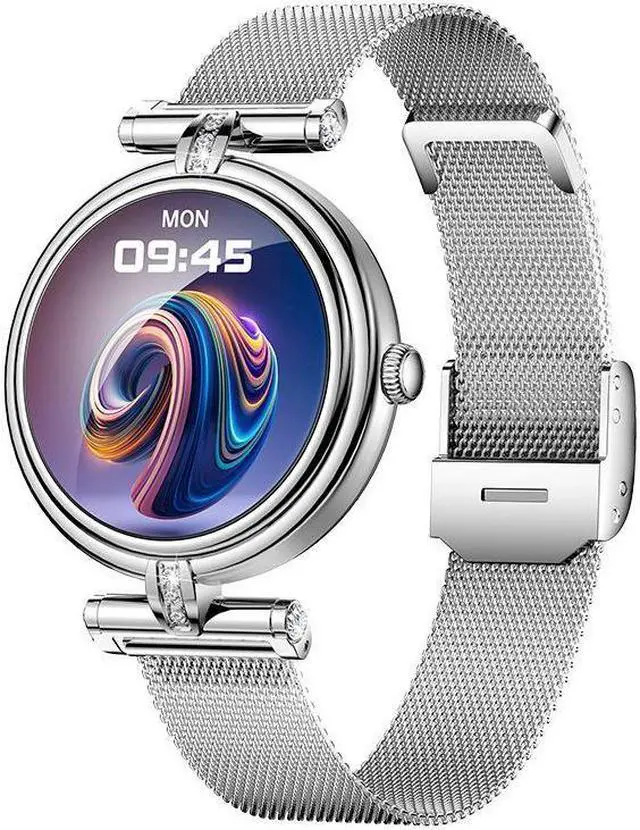 Alt view image 3 of 7 - 2024 Women Smart Watch Ak62 Call Heart Rate Blood Pressure Voice Assistant Multi Sports Smart Watch (Silver Mesh Steel)