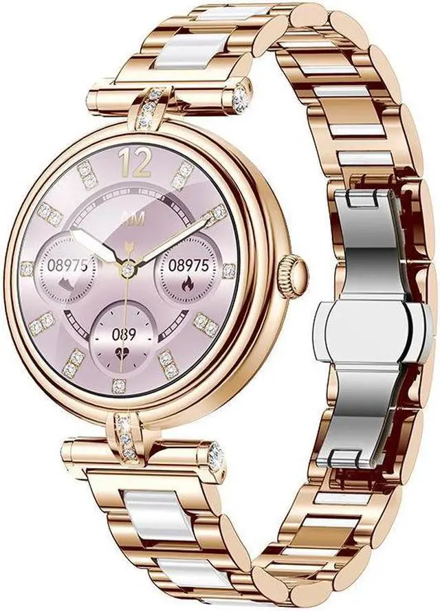 Alt view image 7 of 7 - 2024 Women Smart Watch Ak62 Call Heart Rate Blood Pressure Voice Assistant Multi Sports Smart Watch (Silver Mesh Steel)