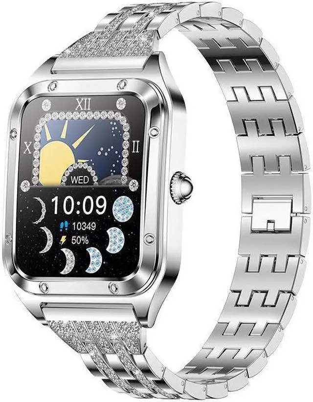 Alt view image 5 of 7 - I98 Women Bluetooth Call Smart Watch Heart Rate Blood Pressure Blood Oxygen Monitoring Multi-Sport Smart Watch (Golden Milan)