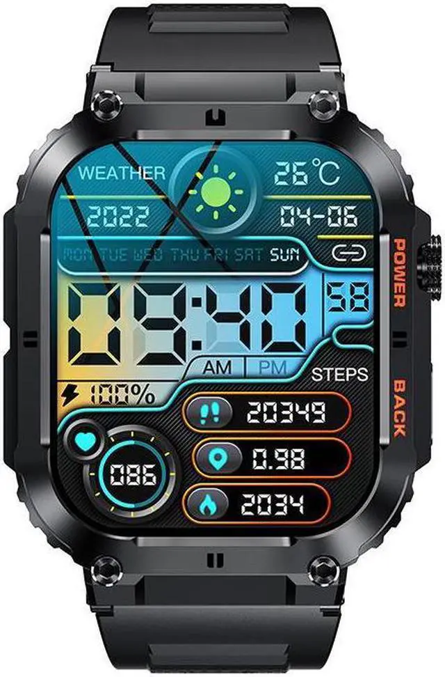 Alt view image 4 of 7 - K57pro Talk Smart Watch Music Weather 1.96 Inch Heart Rate Blood Pressure Blood Oxygen Smart Watch (Silver Leather)