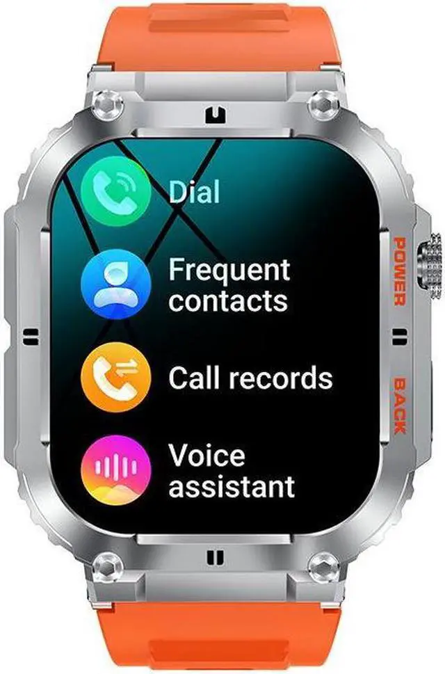 Alt view image 5 of 7 - K57pro Talk Smart Watch Music Weather 1.96 Inch Heart Rate Blood Pressure Blood Oxygen Smart Watch (Silver Leather)