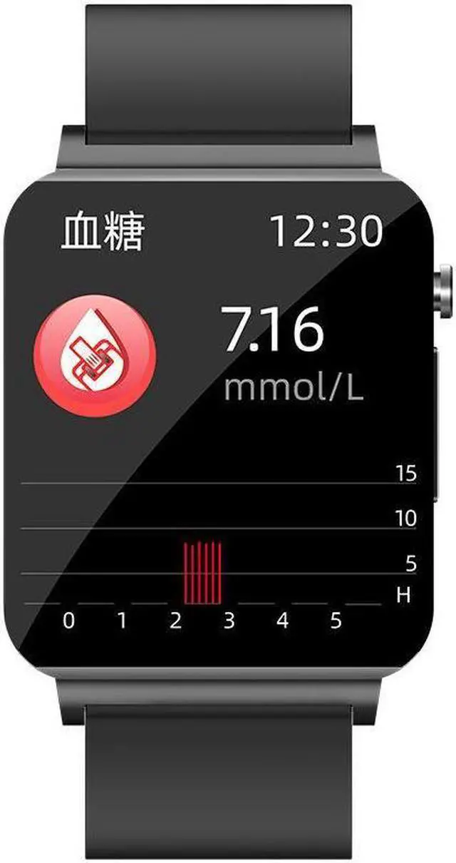 Alt view image 3 of 7 - Ks03 Ecg Non-Invasive Blood Glucose Smart Watch Heart Rate Blood Pressure Temperature Monitoring Smart Bracelet Sports Watch (Black)