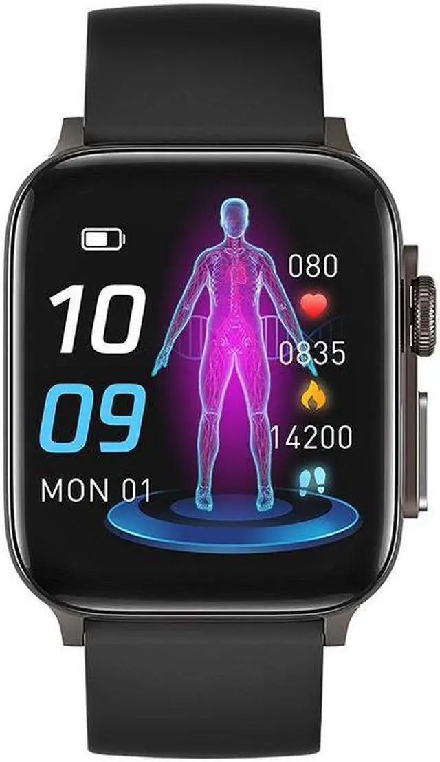 Alt view image 3 of 7 - F200 Bluetooth Call Smart Watch Ecg Blood Glucose Heart Rate Health Monitoring Multi-Sport Smart Watch (Black Bamboo)