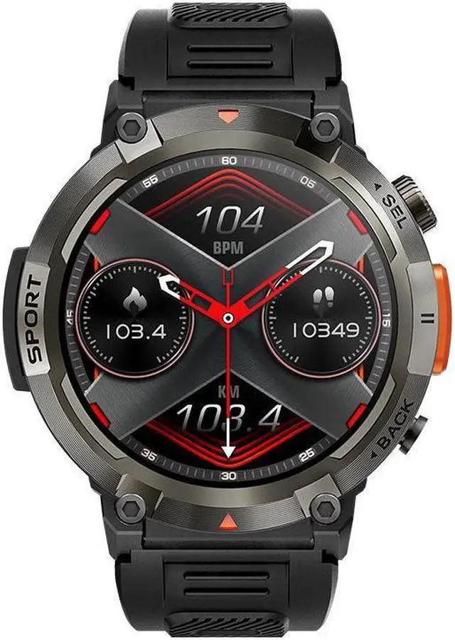 Main image of S100 Bluetooth Call Sports Fitness Smart Watch Flashlight Music Heart Rate Blood Pressure Smart Watch (Silver Leather)