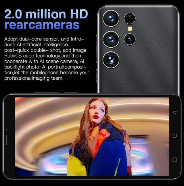 Alt view image 3 of 7 - S22 Ultra / T83, 512MB+4GB, 5.0 inch Screen, Face Identification, Android 4.4 MTK6572 Dual Core, Network: 3G (Blue) Black