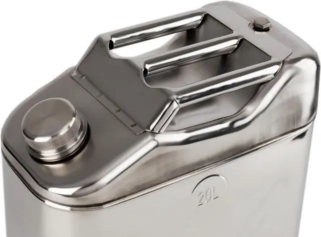 Alt view image 3 of 7 - 5 Gallon Stainless Steel Water Can, 20L Portable Jerry Can for Emergency Water Storage, Outdoor Camping & Car Survival Kits, BPA-Free