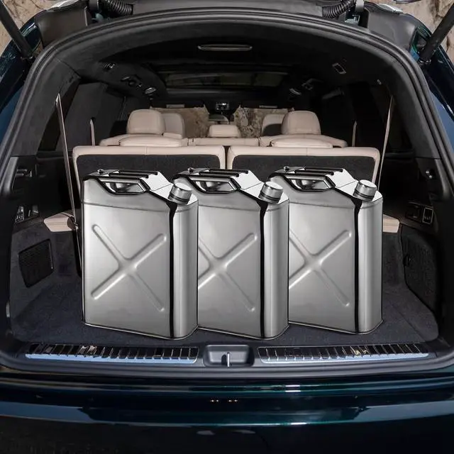 Alt view image 5 of 7 - 5 Gallon Stainless Steel Water Can, 20L Portable Jerry Can for Emergency Water Storage, Outdoor Camping & Car Survival Kits, BPA-Free