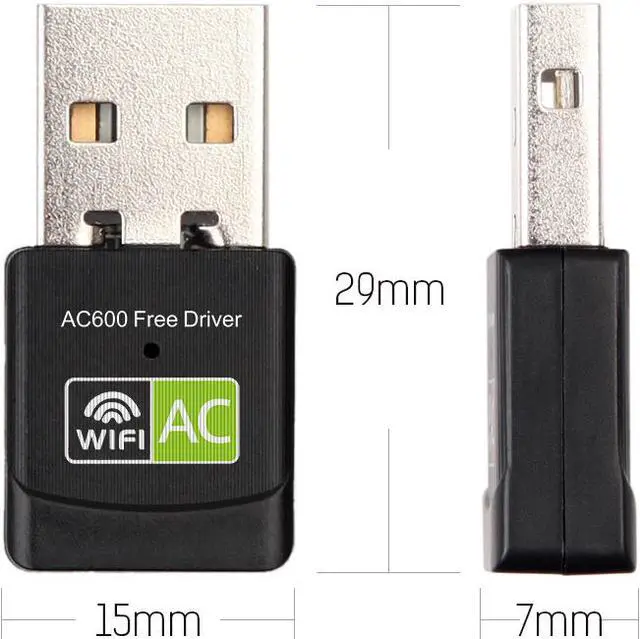 Alt view image 7 of 7 - 600Mbps USB Wifi Adapter for PC, Mini 802.11ac Dual Band 2.4G/5G Wireless Network Adapter Wi-Fi Dongle Adapter Support Windows XP,Win Vista,Win 7,Win 8.1, Win 10,Mac OS X 10