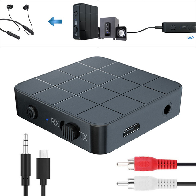 2-in-1 Bluetooth 5.0 Transmitter & Receiver – 3.5mm AUX Adapter With 300mAh Battery