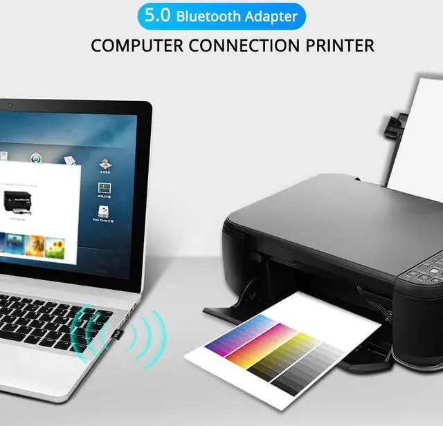 Alt view image 5 of 7 - USB Bluetooth 5.0 Adapter for PC Win10/8.1/8/7/XP/Vista, Bluetooth Dongle Receiver/Transmitter Support Multiple Device Connections: Headset, Mouse, Keyboard, Printer, Speaker