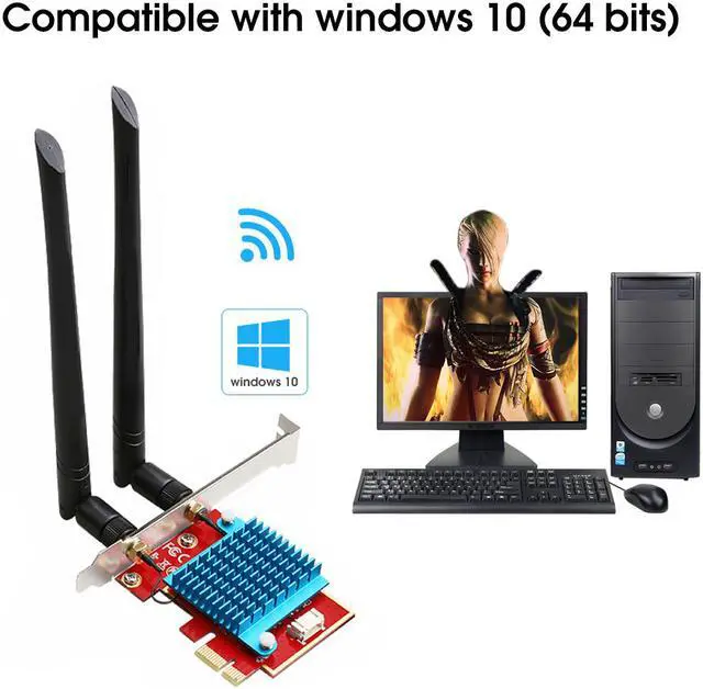 Alt view image 5 of 7 - TelDaykemei TD-AX200H WiFi 6 PCI-E 3000Mbps Bluetooth 5.1 Wifi Adapter Intel AX200 Wi-fi Card Wireless PCI Express 802.11ax/ac 2.4Ghz/5.0Ghz Dual Band MU-MIMO OFDMA With Heat Sink, Windows 10 Linux