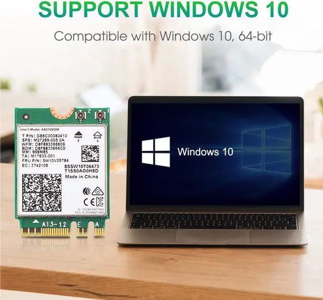 Alt view image 6 of 7 - Bluetooth 5.2 Wi-Fi 6E Intel AX210 Card 3000Mbps 2.4Ghz 5Ghz 6Ghz M.2 2230 Key E Desktop Kit Wireless Adapter AX210NGW 802.11ax/ac Support MU-MIMO OFDMA Windows 10 With 6Dbi Antenna Set