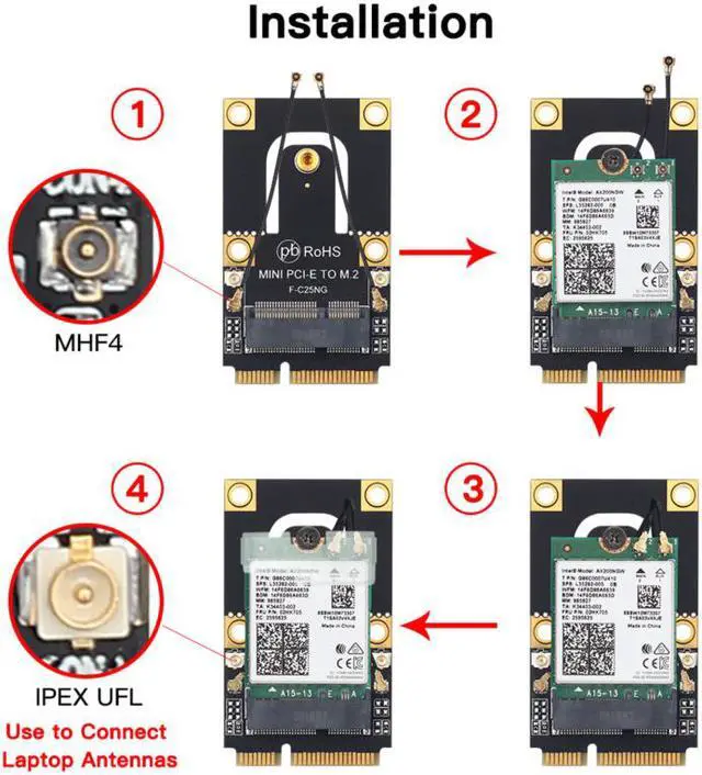 Alt view image 2 of 6 - New M.2 NGFF to Mini PCI-E Adapter For M.2 Wifi Bluetooth Wireless Wlan Card Intel AX210 AX200 9260 8265 8260 For Laptop PC Mini PCI Express