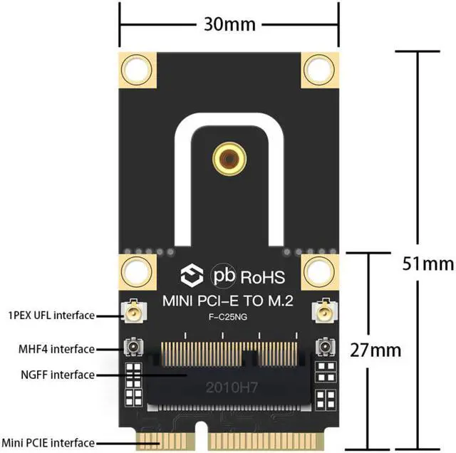 Alt view image 4 of 6 - New M.2 NGFF to Mini PCI-E Adapter For M.2 Wifi Bluetooth Wireless Wlan Card Intel AX210 AX200 9260 8265 8260 For Laptop PC Mini PCI Express