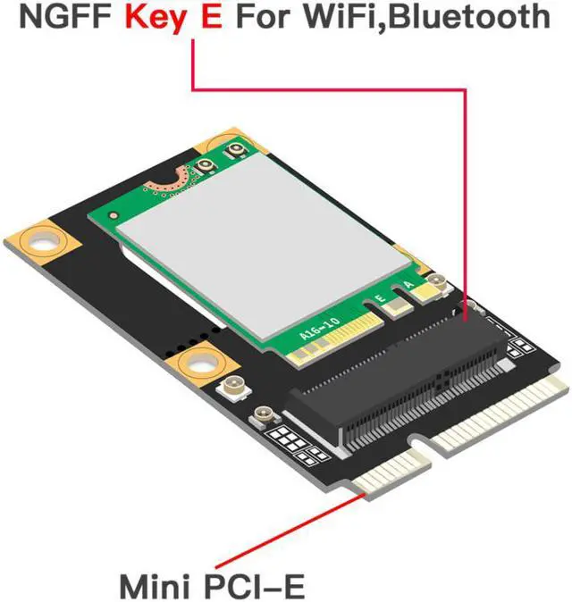 Alt view image 6 of 6 - New M.2 NGFF to Mini PCI-E Adapter For M.2 Wifi Bluetooth Wireless Wlan Card Intel AX210 AX200 9260 8265 8260 For Laptop PC Mini PCI Express