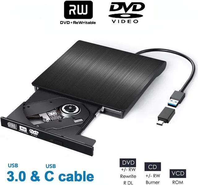 Main image of Portable USB 3.0 Type C DVD-ROM Optical Drive External Slim CD ROM Disk Reader Desktop PC Laptop Tablet Promotion DVD Player
