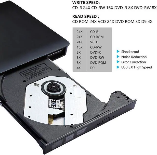 Alt view image 3 of 6 - Portable USB 3.0 Type C DVD-ROM Optical Drive External Slim CD ROM Disk Reader Desktop PC Laptop Tablet Promotion DVD Player