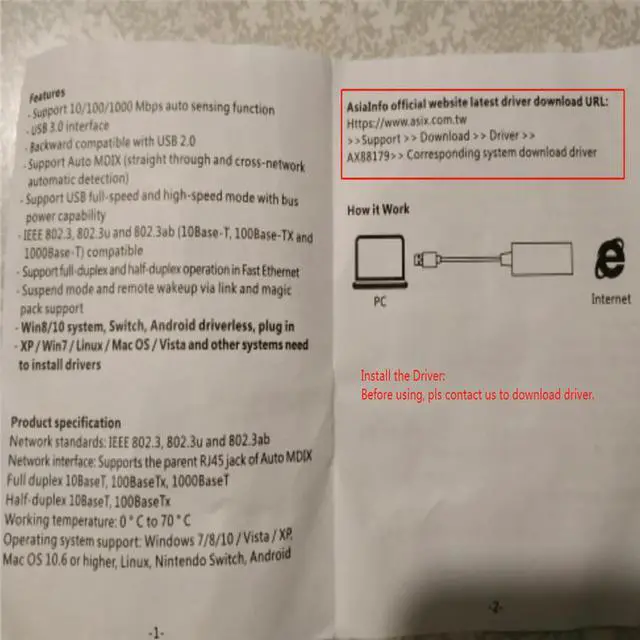 Alt view image 7 of 9 - Ethernet Wired USB 3.0 To Gigabit Ethernet RJ45 LAN Network Adapter (10/100/1000) Mbps Network Card For PC