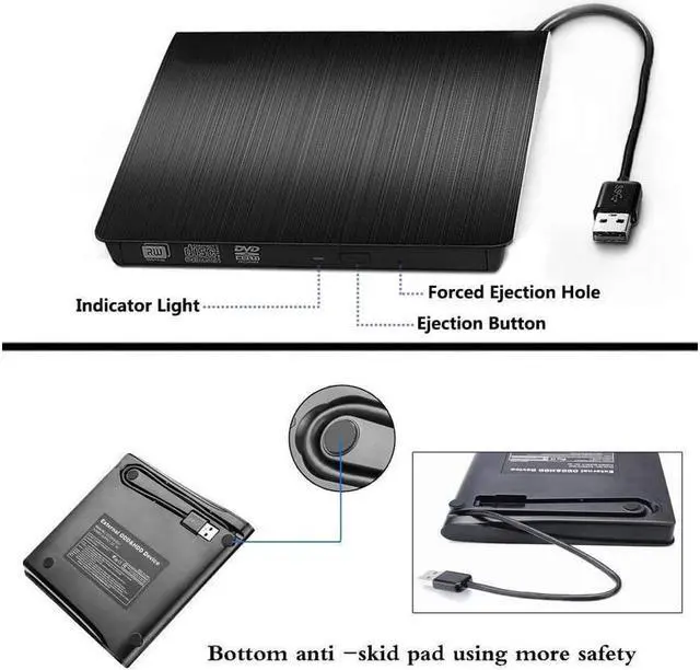 Alt view image 5 of 7 - Portable USB 3.0 Type C DVD-ROM Optical Drive External Slim CD ROM Disk Reader Desktop PC Laptop Tablet Promotion DVD Player