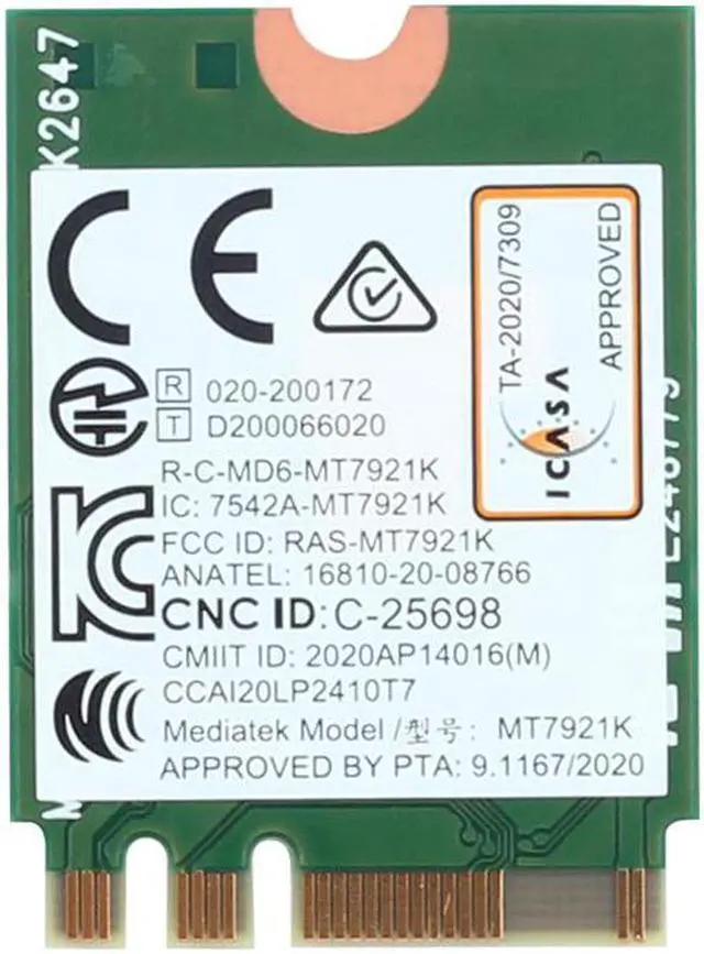 Alt view image 6 of 6 - Wi-Fi 6E MediaTek MT7921k Tri band 1800Mbps 2.4G/5G/6G Bluetooth 5.2 WiFi 6 Wireless Card 802.11AX Windows 10 / 11