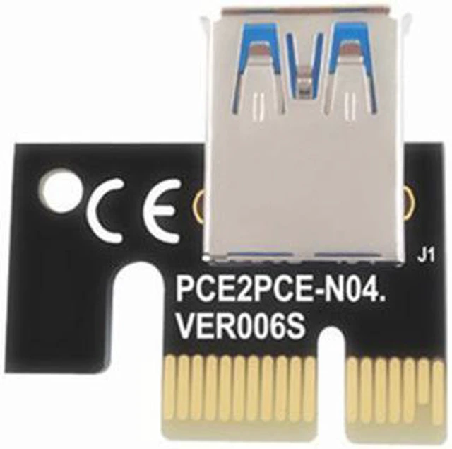 Alt view image 7 of 7 - 6pcs VER009 USB 3.0 PCI-E Riser VER 009S Express 1X 4x 8x 16x Extender pcie Riser Adapter Card SATA 15pin to 6 pin Power