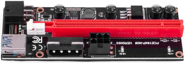 Alt view image 4 of 7 - 6pcs VER009 USB 3.0 PCI-E Riser VER 009S Express 1X 4x 8x 16x Extender pcie Riser Adapter Card SATA 15pin to 6 pin Power
