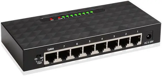 Main image of 8 Port 1000Mbps Gigabit Network Switch, Ethernet Smart Switcher, High Performance RJ45 Hub Internet Splitter, Plug & Play, Traffic Optimization, Unmanaged