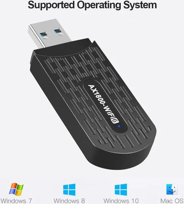 Alt view image 6 of 7 - TelDaykemei WiFi 6 USB Adapter Dual Band AX1800 2.4G/5GHz Wireless Wi-Fi Dongle Network Card USB 3.0 WiFi6 Adapter For Windows 7/10/11