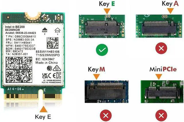 Alt view image 5 of 6 - New Wi-Fi 7 Intel BE200 Bluetooth 5.4 Wifi Card BE200NGW 2.4/ 5/ 6 GHz 5.8 Gbps For Windows 11 PC Laptop
