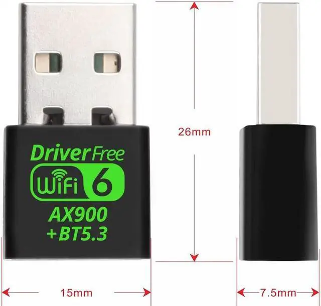 Alt view image 6 of 6 - TelDaykemei AX900 USB WiFi 6 Bluetooth 5.3 Adapter 2in1 Dongle Dual Band 2.4G&5GHz USB WiFi Network Wireless Wlan Receiver DRIVER FREE