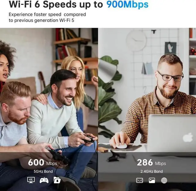 Alt view image 4 of 6 - TelDaykemei AX900 USB WiFi 6 Bluetooth 5.3 Adapter 2in1 Dongle Dual Band 2.4G&5GHz USB WiFi Network Wireless Wlan Receiver DRIVER FREE
