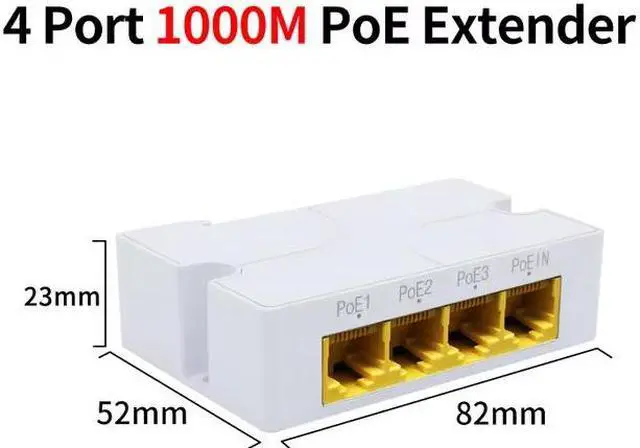 Alt view image 7 of 7 - TelDaykemei 4 Port 100/1000M POE Extender Gigabit Network Switch Repeater IEEE802.3af/at Plug&Play for PoE Switch NVR IP Camera AP