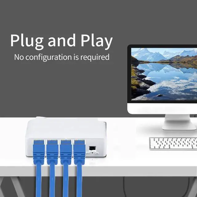 Alt view image 6 of 6 - TelDaykemei  4 Port POE Extender 10/100Mbps 1 to 3 Network Switch Repeater with IEEE802.3af Plug&Play for PoE Switch NVR IP Camera AP