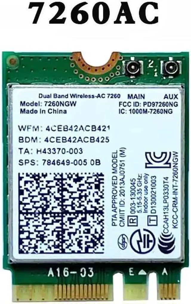 Main image of TelDaykemei 7260AC Bluetooth 4.0 WiFi Wireless Network Card NGFF M.2 Wifi Dongle 802.11AC Dual Band 2.4G 5G For Laptop 7260NGW