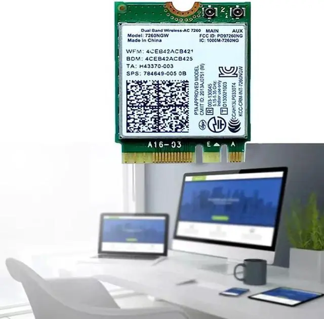 Alt view image 3 of 4 - TelDaykemei 7260AC Bluetooth 4.0 WiFi Wireless Network Card NGFF M.2 Wifi Dongle 802.11AC Dual Band 2.4G 5G For Laptop 7260NGW