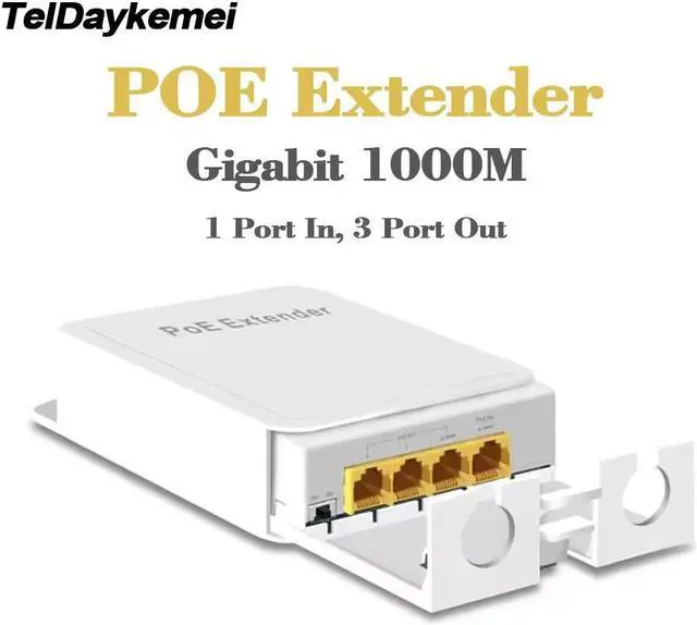 Alt view image 6 of 6 - TelDaykemei Waterproof POE Extender Repeater 4 Port 1000Mbps Outdoor Network IP55 VLAN 44-57V for POE Camera Wierless AP