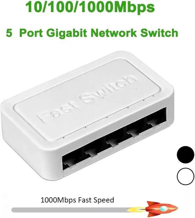 Main image of TelDaykemei 10/100 / 1000Mbps Mini Gigabit Network Switch 5 Port Ethernet Switch Internet Splitter Desktop RJ45 Hub