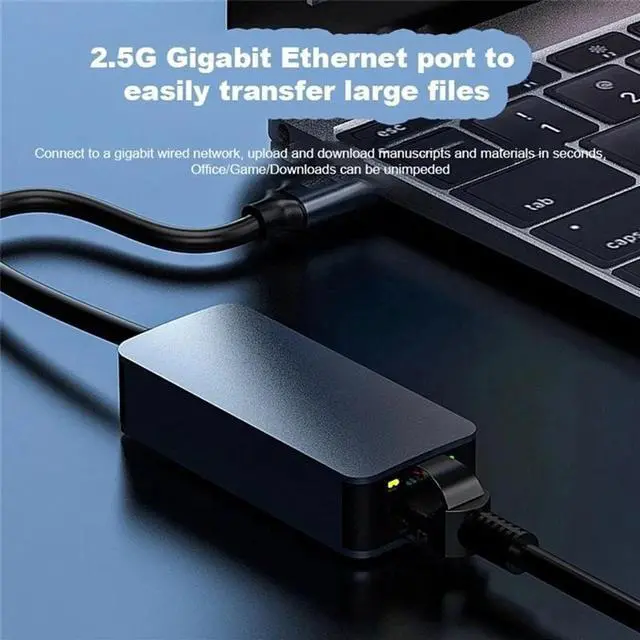 Alt view image 2 of 4 - TelDaykemei 2500Mbps Type-C Ethernet To RJ45 2.5G Wired Adapter Converter Lan Network Hub For Windows 7/8/10 MAC For PC Laptop