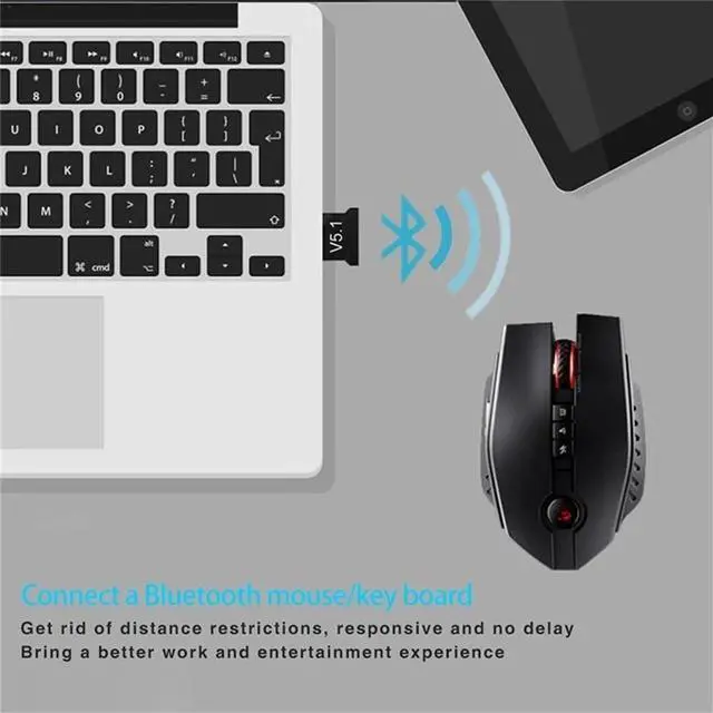 Alt view image 4 of 6 - TelDaykemei USB Bluetooth 5.1 Adapter Transmitter Receiver Bluetooth Audio Bluetooth Dongle Wireless USB Adapter for Computer PC Laptop
