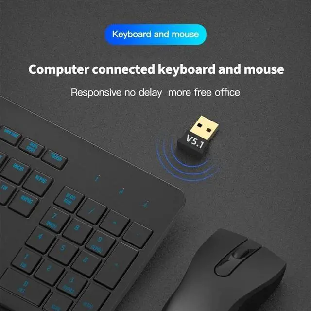 Alt view image 5 of 6 - TelDaykemei USB Bluetooth 5.1 Adapter Transmitter Receiver Bluetooth Audio Bluetooth Dongle Wireless USB Adapter for Computer PC Laptop