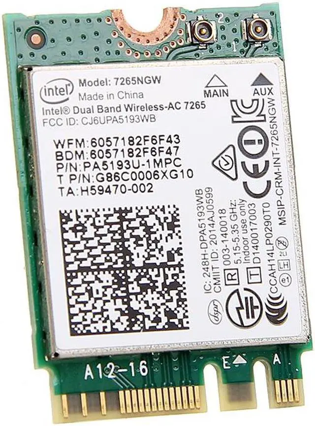 Alt view image 2 of 5 - TelDaykemei AC1200 WiFi Card 7265NGW 1200Mbps Bluetooth 4.2 M.2 802.11AC Dual Band 2.4G 5G Wireless Card AC7265