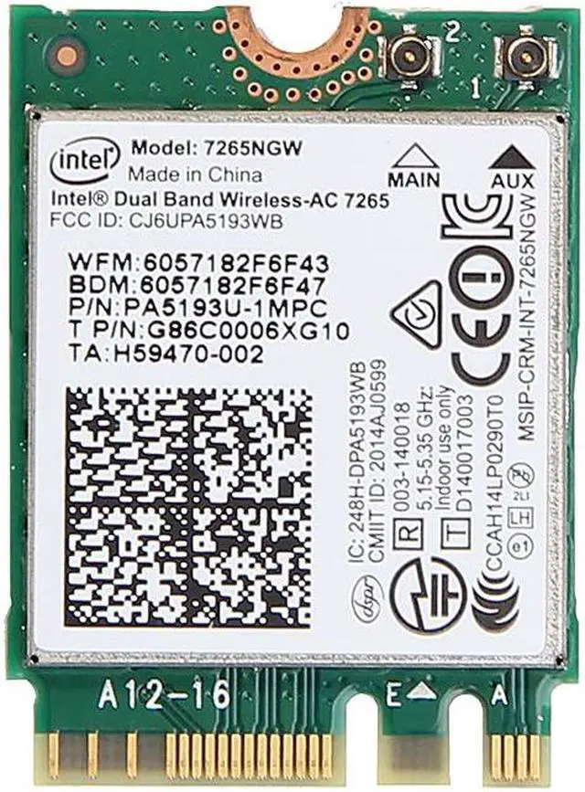 Alt view image 3 of 6 - TelDaykemei AC1200 WiFi Card 7265NGW 1200Mbps Bluetooth 4.2 M.2 802.11AC Dual Band 2.4G 5G Wireless Card AC7265 60CM Built-in Antenna