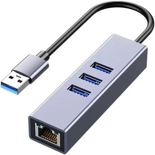 Alt view image 7 of 7 - TelDaykemei USB 3.0 HUB 1000Mbps 3 Ports HUB USB to Rj45 Gigabit Ethernet Adapter RTL8153 for MacBook Laptop Computer