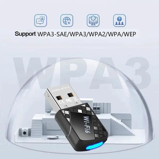 Alt view image 5 of 6 - TelDaykemei USB WiFi 6 Adapter AX900 Bluetooth 5.4 Dongle Dual Band 2.4G 5GHz Network Wireless Receiver DRIVER FREE For Windows 10/11