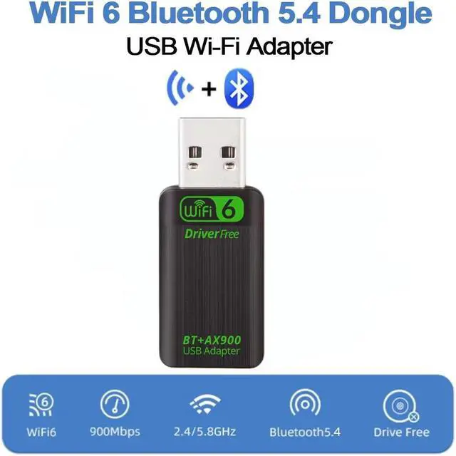 Alt view image 3 of 6 - TelDaykemei Bluetooth 5.4 AX900 WiFi 6 USB Adapter 2in1 Dongle Dual Band 2.4G&5GHz Network Wireless Receiver DRIVER FREE Windows 10/11