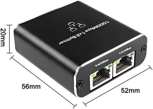 Alt view image 5 of 6 - TelDaykemei Rj45 Splitter 1 to 2 Gigabit Ethernet Adapter Internet Network Cable Extender Rj45 Connector for PC TV Box Router Sharer