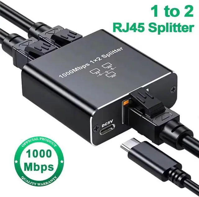 Main image of TelDaykemei Rj45 Splitter 1 to 2 Gigabit Ethernet Adapter Internet Network Cable Extender Rj45 Connector for PC TV Box Router Sharer