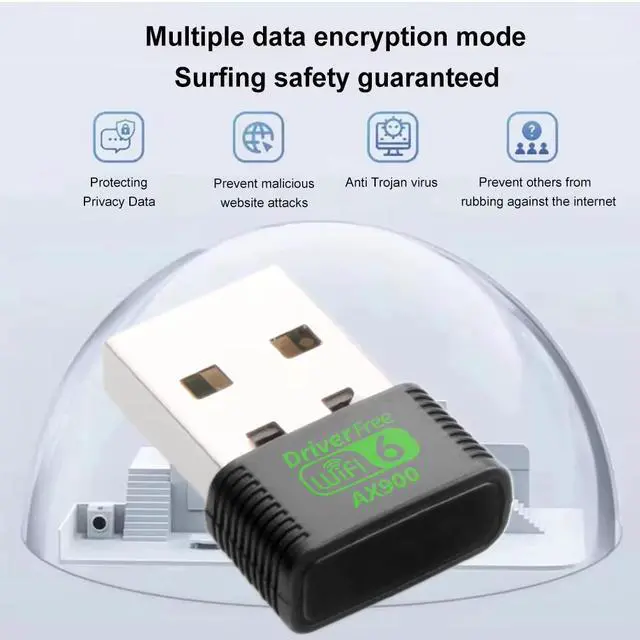 Alt view image 4 of 7 - TelDaykemei AX900 USB WiFi 6 Adapter Dongle Dual Band 2.4G/5GHz USB WiFi Network Wireless Receiver Driver Free Windows 10/11