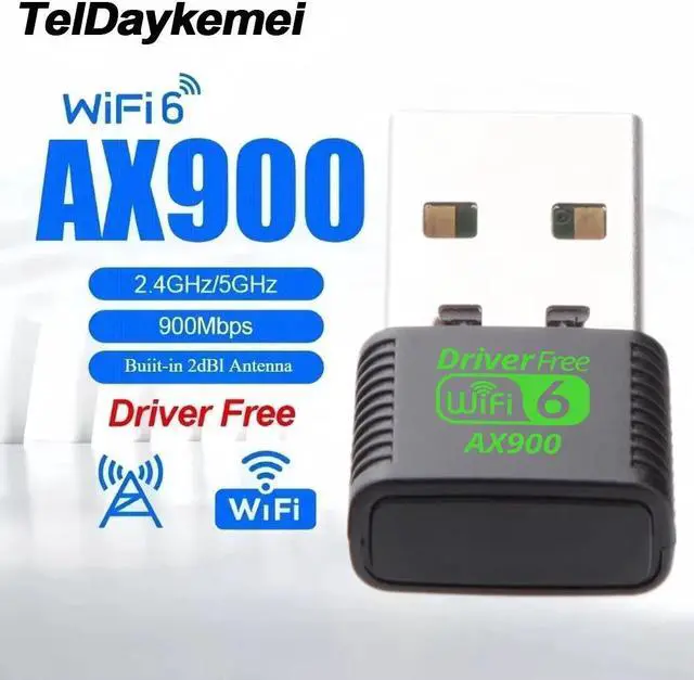 Alt view image 2 of 7 - TelDaykemei AX900 USB WiFi 6 Adapter Dongle Dual Band 2.4G/5GHz USB WiFi Network Wireless Receiver Driver Free Windows 10/11