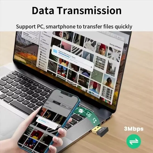 Alt view image 4 of 6 - TelDaykemei USB Bluetooth 5.3 Adapter Transmitter Receiver Bluetooth Audio Bluetooth Dongle Wireless USB Adapter for Computer PC Laptop